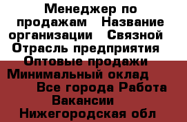 Менеджер по продажам › Название организации ­ Связной › Отрасль предприятия ­ Оптовые продажи › Минимальный оклад ­ 25 000 - Все города Работа » Вакансии   . Нижегородская обл.